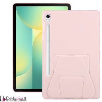 Dirbtinės odos nugarėlė su sulankstomu magnetiniu laikikliu - rausvas (Samsung Tab S9 (SM-X710-SM-X716/Tab S9 Fe (X510-X516B/Tab S10 Fe/Tab S10 Lite) Dirbtinės odos nugarėlė su sulankstomu magnetiniu laikikliu - rausvas (Samsung Tab S9 (SM-X710-SM-X716/Tab S9 Fe (X510-X516B/Tab S10 Fe/Tab S10 Lite)